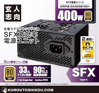 玄人志向KRPW-SXP600W 90+ SFX電源ユニット KRPW-SXP600W/90+ | 80PLUS GOLD取得 SFX電源 600W(プラグイン